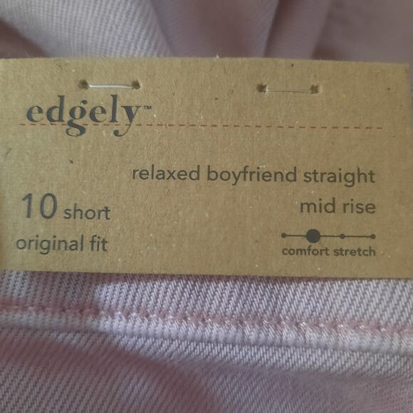 Edgely Womens Pink Mid Rise Boyfriend Straight Cargo Jeans Size 10 Short NWT - Picture 7 of 8